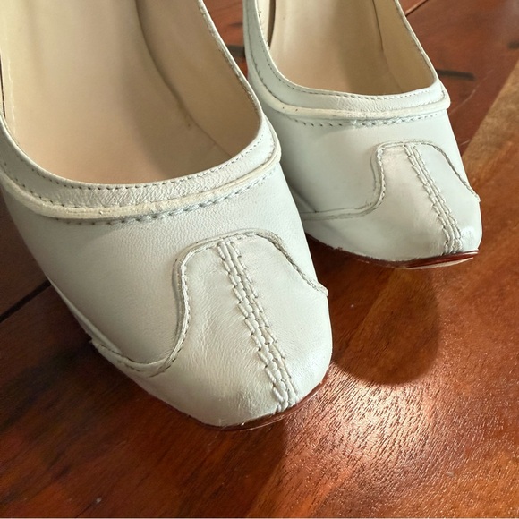 Celine | Shoes | Celine Triomphe Sandals White | Poshmark Celine White High Heels with Red accents and tan leather Soles